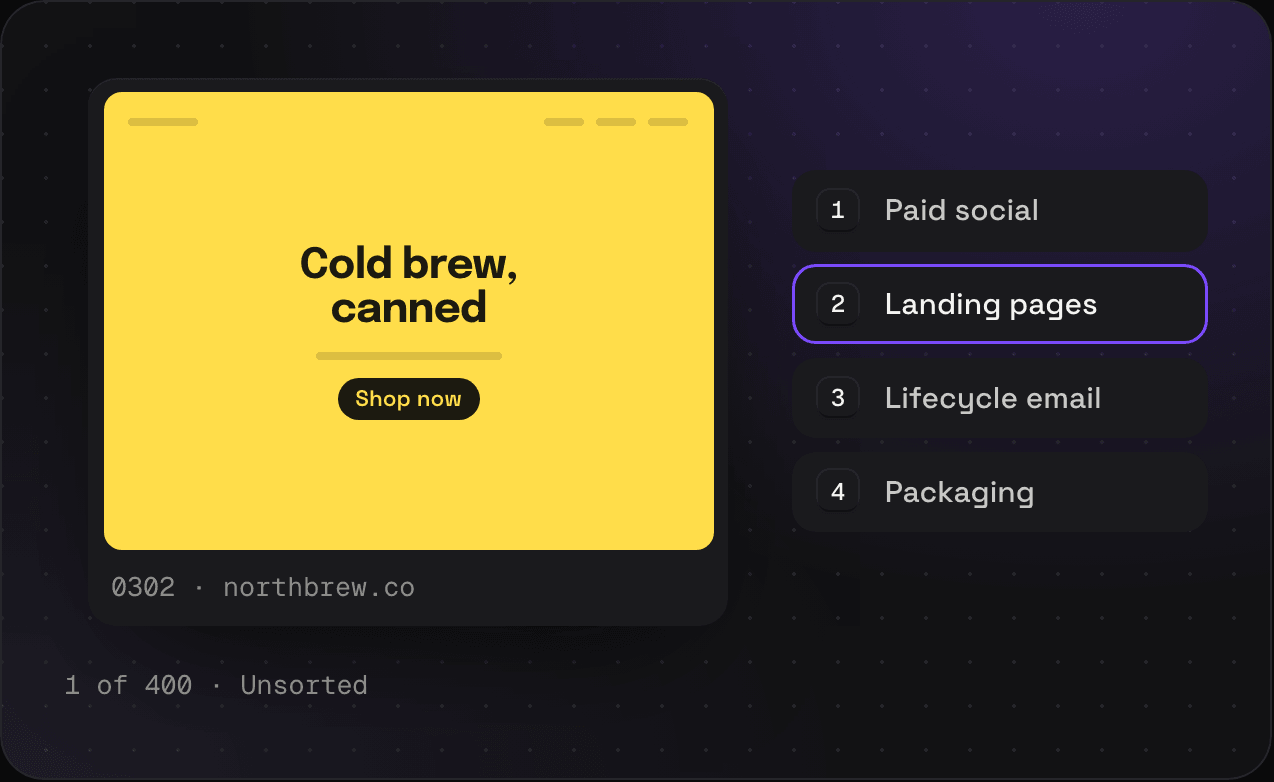 Triage mode with one card on screen and four folders mapped to number keys